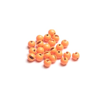 Główki wolframowe slotted w kolorze fluo orange tungsten beads